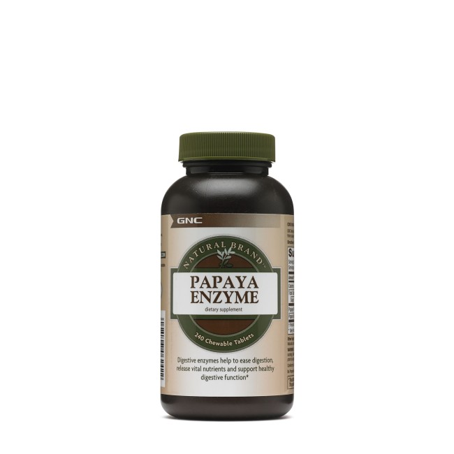 Gnc Natural Brand Papaya Enzyme, Enzime Digestive Din Papaia, 240 Tb Gnc Natural Brand Papaya Enzyme, Enzime Digestive Din Papaia, 240 Tb