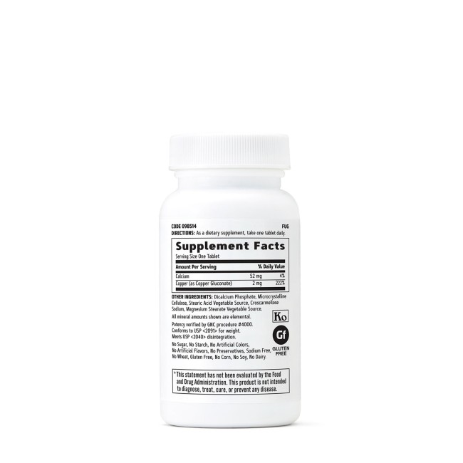 Gnc Copper 2 Mg, Cupru, 100 Tb Gnc Copper 2 Mg, Cupru, 100 Tb