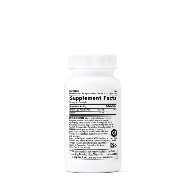 Gnc Vitamina C 500 Mg Cu Macese, 100 Tb Gnc Vitamina C 500 Mg Cu Macese, 100 Tb