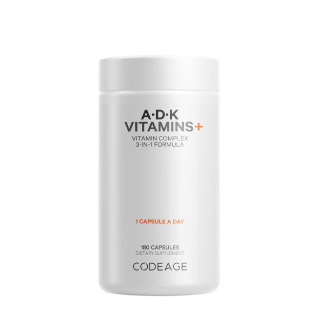 Codage Adk Vitamin Supplement, Formula Pentru O Piele Sanatoasa, Oase Puternice Si Sistem Imunitar Active, 180 Cps