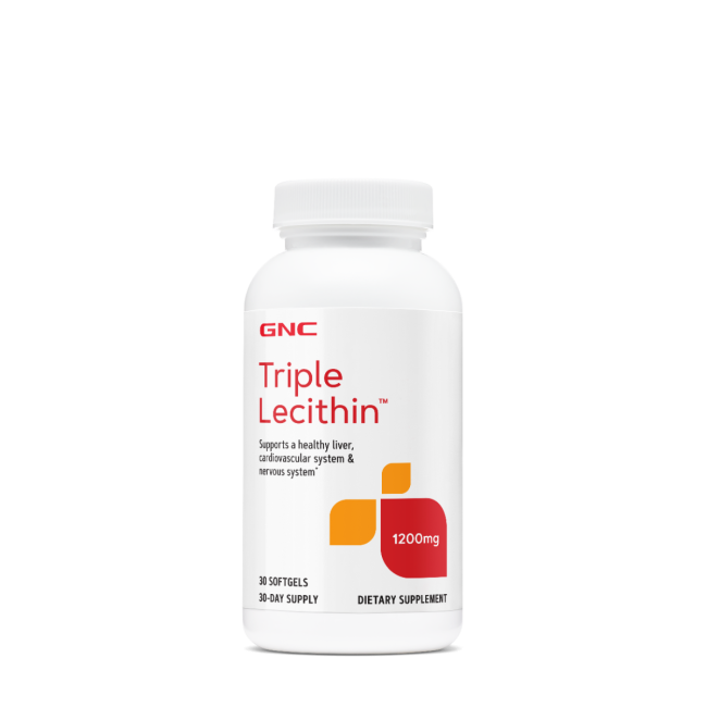 Gnc Triple Lecithin 1200 Mg, Lecitina Tripla, 30 Cps Gnc Triple Lecithin 1200 Mg, Lecitina Tripla, 30 Cps