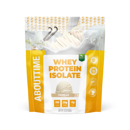 Abouttime Whey Protein Isolate, Izolat Proteic Din Zer Cu Aroma De Vanilie, 928 G Abouttime Whey Protein Isolate, Izolat Proteic Din Zer Cu Aroma De Vanilie, 928 G