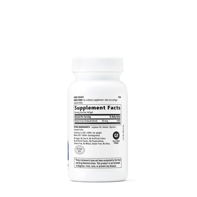 Gnc Vitamin D-3 2000 Ui, Vitamina D-3 50 Mcg (2000 Ui) Naturala 100% Din Lanolina, 180 Cps Gnc Vitamin D-3 2000 Ui, Vitamina D-3 50 Mcg (2000 Ui) Naturala 100% Din Lanolina, 180 Cps