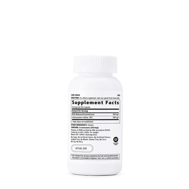 Gnc Msm/glucosamine, Msm Si Glucozamina 500 Mg, 90 Cps