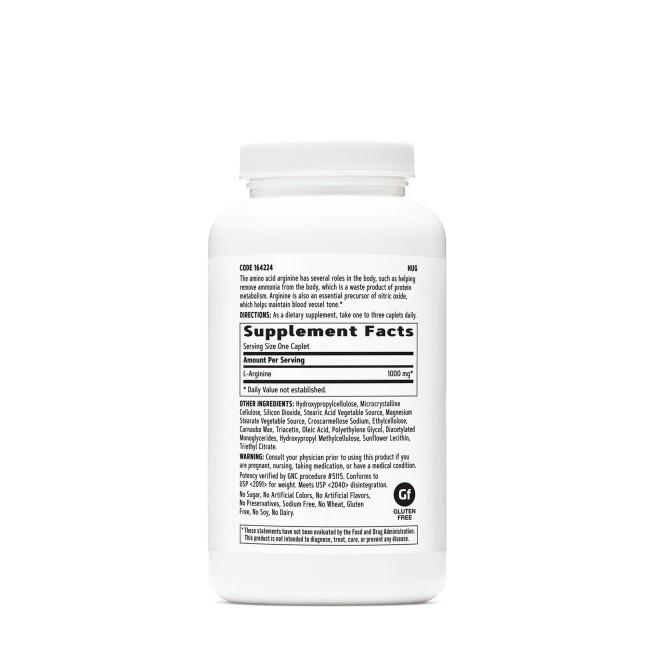 Gnc L-arginine 1000 Mg, L-arginina, 180 Tb Gnc L-arginine 1000 Mg, L-arginina, 180 Tb