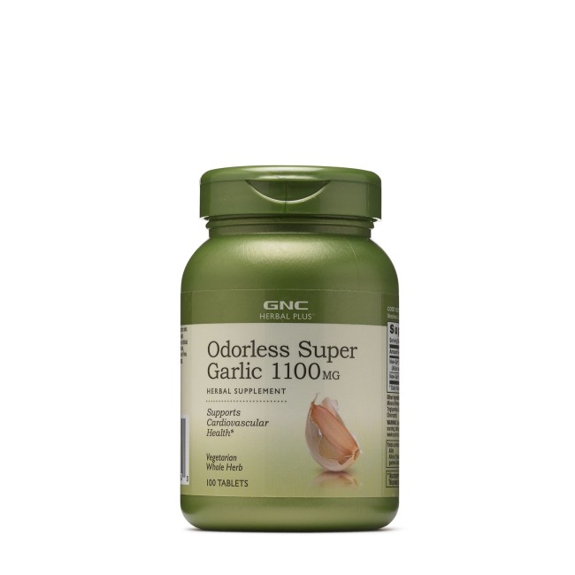 Gnc Herbal Plus Odorless Super Garlic 1100 Mg, Extract De Usturoi Inodor, 100 Tb