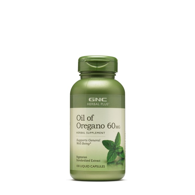 Gnc Herbal Plus Oil Of Oregano 60 Mg, Ulei De Oregano Extract Standardizat, 100 Cps