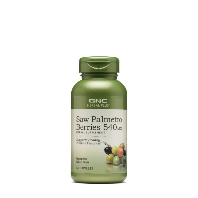 Gnc Herbal Plus Saw Palmetto Berries 540 Mg, Fructe De Palmier Pitic, 100 Cps