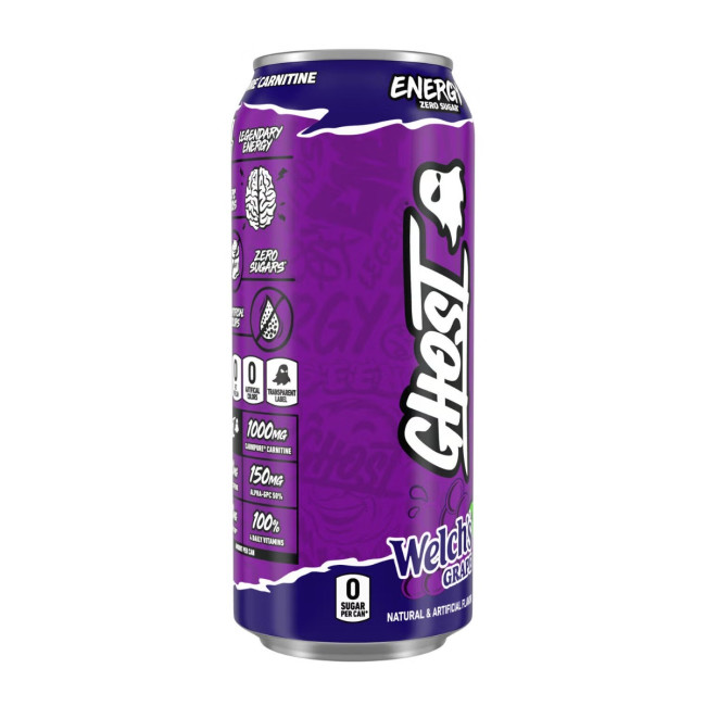 Ghost Energy Drink With Welch's Grape Flavor, Bautura Energizanta Cu Aroma De Struguri Welch’s, 473 Ml