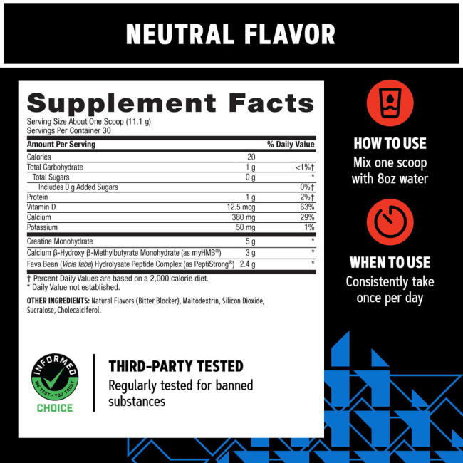 Gnc Amp Creabolic, Formula Premium De Creatina Monohidrata, Hmb, Peptistrong Pentru Forta Si Masa Musculara, Fara Aroma, 332 G