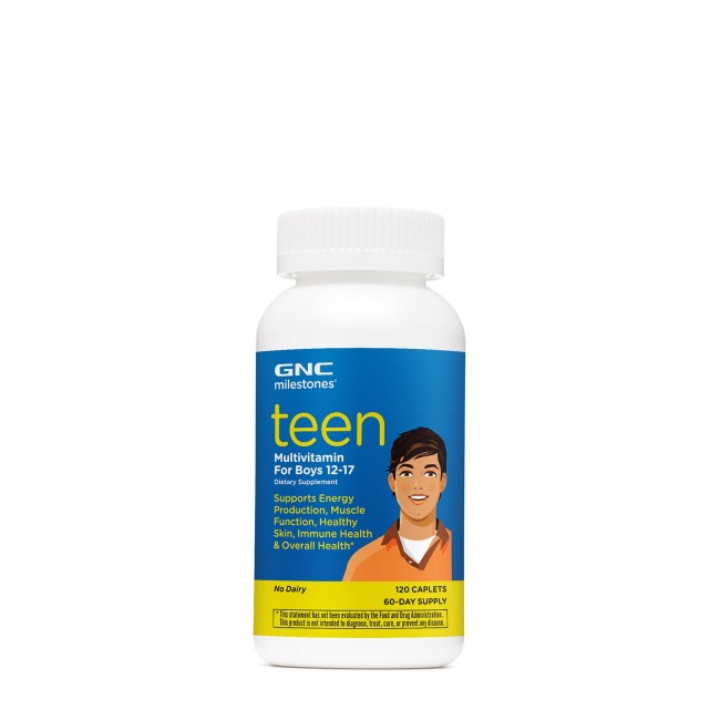 Gnc Milestones Teen Multivitamin For Boys 12-17, Multivitamine Pentru Baieti Adolescenti, 120 Tb