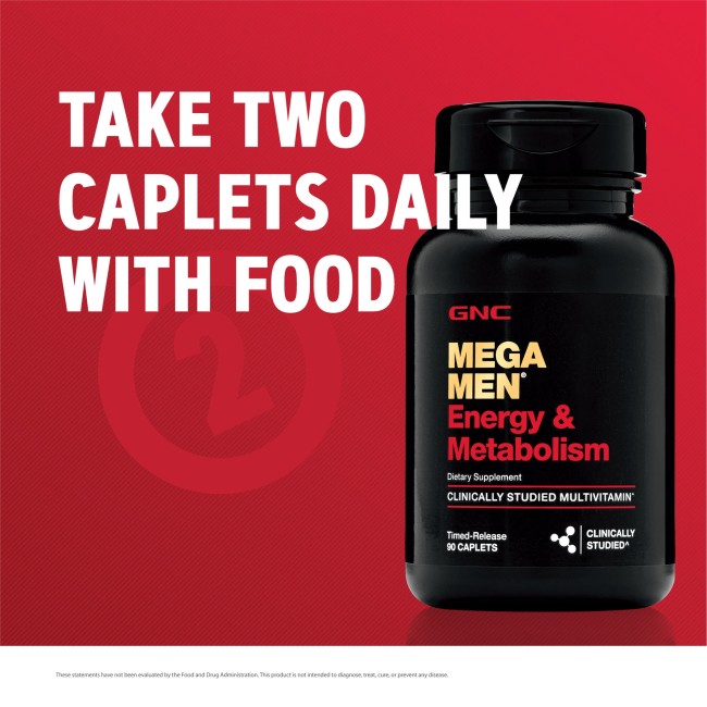 Gnc Mega Men Energy & Metabolism, Complex De Multivitamine Pentru Barbati, Energie Si Metabolism, 90 Tb