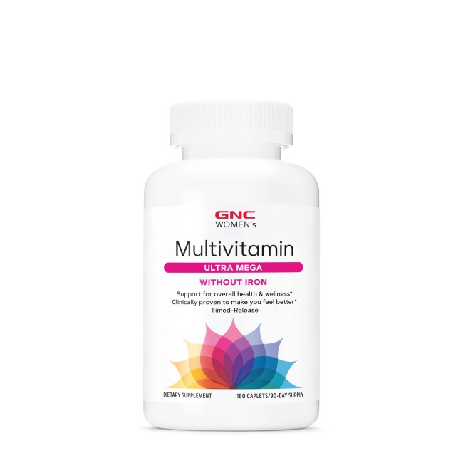 Gnc Women's Multivitamin Ultra Mega Without Iron, Complex De Multivitamine Pentru Femei Fara Fier, 180 Tb