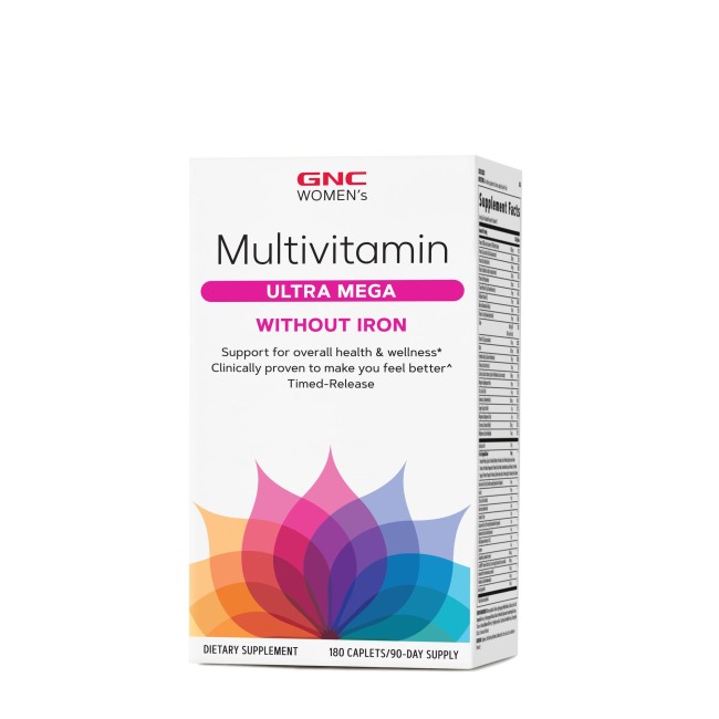 Gnc Women's Multivitamin Ultra Mega Without Iron, Complex De Multivitamine Pentru Femei Fara Fier, 180 Tb