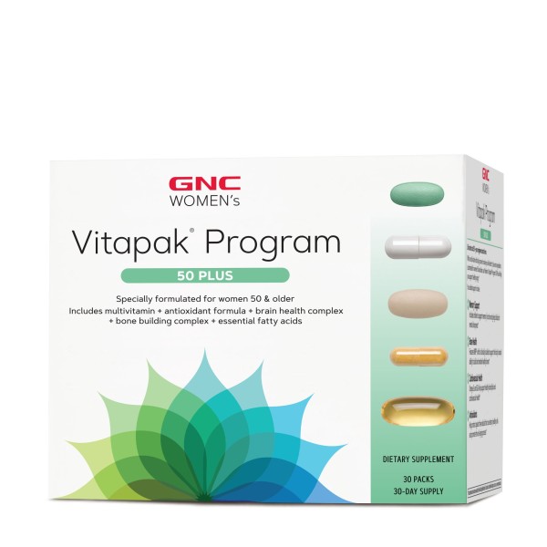 Gnc Women's Vitapak Program 50 Plus, Complex De Multivitamine Pentru Femei 50 Plus, 30 Pachete