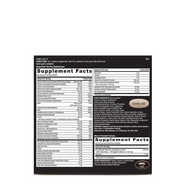 Gnc Mega Men 50 Plus Vitapak Program, Complex De Multivitamine Pentru Barbati 50 Plus, 30 Pachetele Gnc Mega Men 50 Plus Vitapak Program, Complex De Multivitamine Pentru Barbati 50 Plus, 30 Pachetele