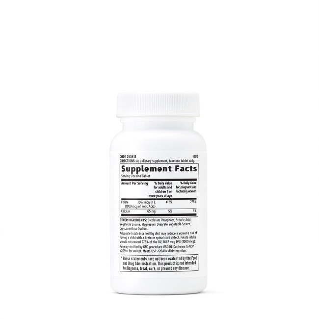 Gnc Acid Folic 1000 Mcg, 100 Tb Gnc Acid Folic 1000 Mcg, 100 Tb