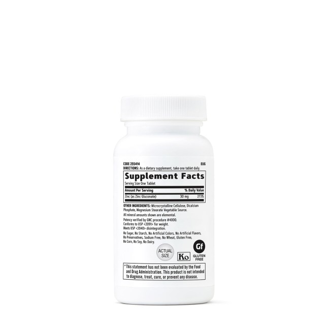 Gnc Zinc Chelat 30 Mg, 100 Tb Gnc Zinc Chelat 30 Mg, 100 Tb