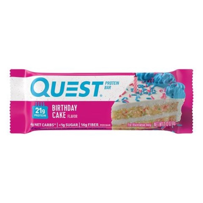 Quest Protein Bar, Baton Proteic, Cu Aroma De Tort Aniversar, 60g