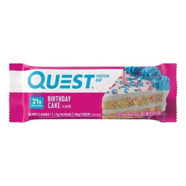 Quest Protein Bar, Baton Proteic, Cu Aroma De Tort Aniversar, 60g Quest Protein Bar, Baton Proteic, Cu Aroma De Tort Aniversar, 60g