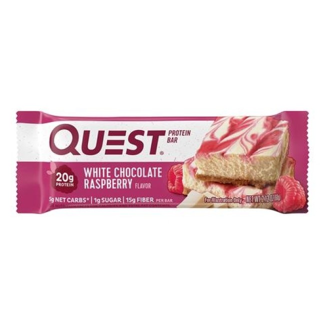 Quest Protein Bar, Baton Proteic, Cu Aroma De Ciocolata Alba Si Zmeura, 60g