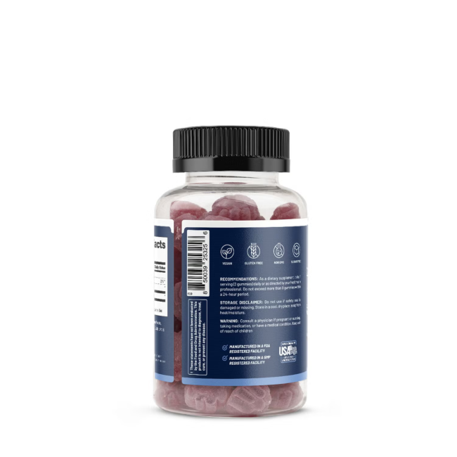 Snap Supplements L-carnitine Gummies With Blueberry Flavour, L-carnitina Jeleuri Cu Aroma De Afine, 60 Jeleuri