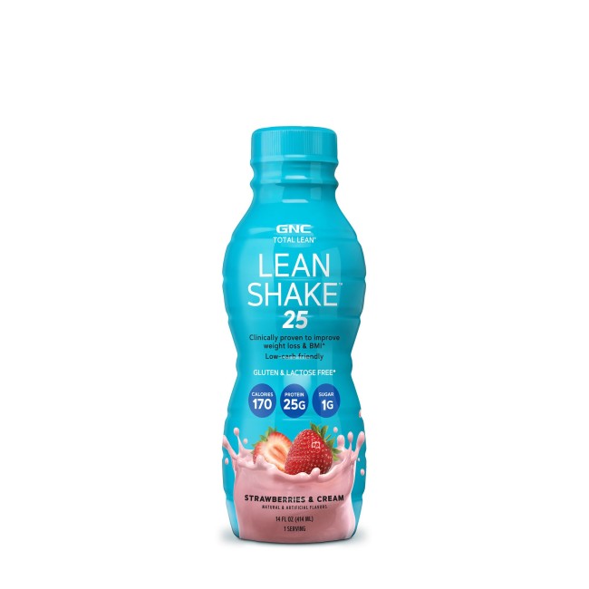 Gnc Total Lean Lean Shake 25, Shake Proteic Rtd Cu Aroma De Capsuni Si Frisca, 414 Ml Gnc Total Lean Lean Shake 25, Shake Proteic Rtd Cu Aroma De Capsuni Si Frisca, 414 Ml