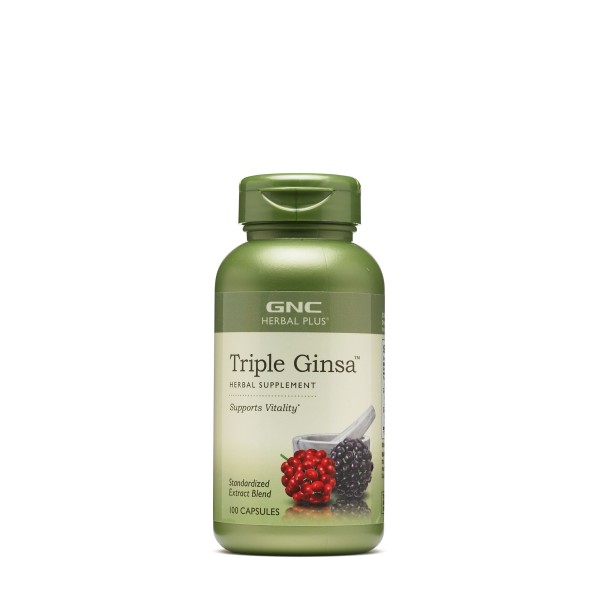 Gnc Herbal Plus Triple Ginsa, Extract Standardizat Din 3 Tipuri De Ginseng, 100 Cps