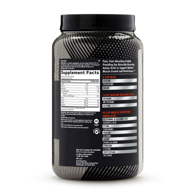 Gnc Amp Pure Isolate, Proteina Izolata Din Zer, Cu Aroma De Vanilie, 896 G