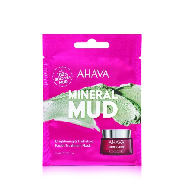 Ahava Single Use Brightening & Hydrating Facial Treatment Mask, Masca Cu Namol Pentru Albirea Si Hidratarea Tenului, 8 Ml