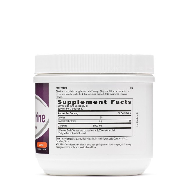 Gnc L-arginine 5000 Mg, L-arginina, Pulbere Cu Aroma De Portocale, 270 G Gnc L-arginine 5000 Mg, L-arginina, Pulbere Cu Aroma De Portocale, 270 G