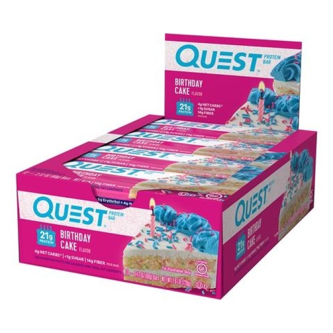 Quest Protein Bar, Baton Proteic, Cu Aroma De Tort Aniversar, 60g