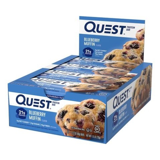 Quest Protein Bar, Baton Proteic, Cu Aroma De Briose Cu Afine, 60g