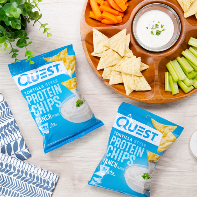 Quest Tortilla Style Protein Chips, Chipsuri Tortilla, Cu Aroma De Ranch, 32 G Quest Tortilla Style Protein Chips, Chipsuri Tortilla, Cu Aroma De Ranch, 32 G