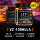 Beyond Raw Lit V2 Pre-workout With Crisp Blue Raspberry Flavor, Pre-workout Cu Aroma De Zmeura Albastra, 479.7 G