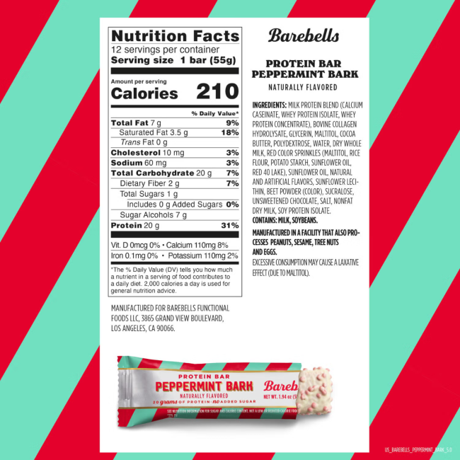 Barebells Protein Bar Baton Proteic Cu Aroma De Ciocolata Cu Menta, 55g