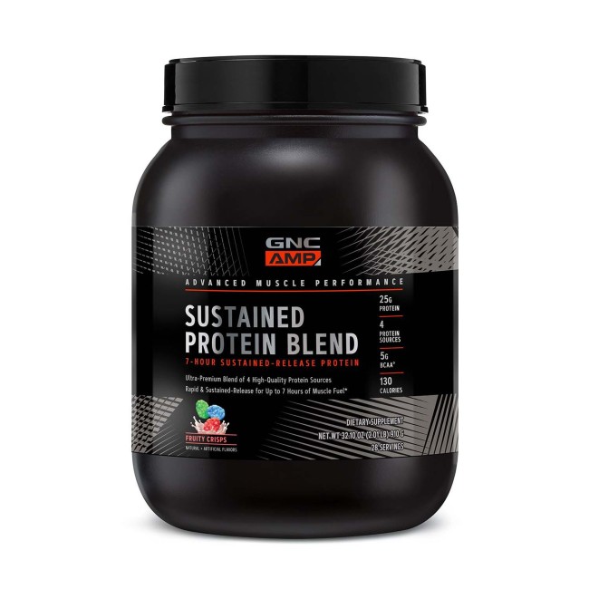 Gnc Amp Sustained Protein Blend Amestec Proteic Cu Aroma De Cereale Fructate, 910 G Gnc Amp Sustained Protein Blend Amestec Proteic Cu Aroma De Cereale Fructate, 910 G