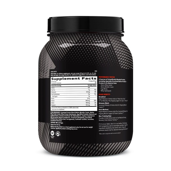 Gnc Amp Sustained Protein Blend Amestec Proteic Cu Aroma De Pufuleti Cu Unt De Arahide, 924 G