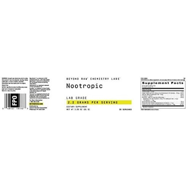 Beyond Raw Chemistry Labs Nootropic, 91 G Beyond Raw Chemistry Labs Nootropic, 91 G