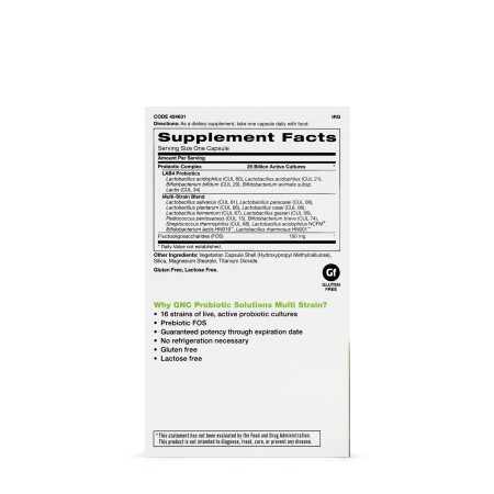 Gnc Probiotic Solutions Multi Strain 25 Billion Cfus, Probiotic Cu Tulpini Multiple 25 Miliarde Cfu, 30 Cps