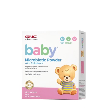 Gnc Milestones Baby Microbiotic Pudra Cu Colostru, Fara Aroma, 20 Pliculete Gnc Milestones Baby Microbiotic Pudra Cu Colostru, Fara Aroma, 20 Pliculete