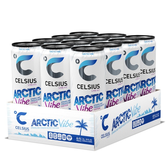 Celsius Energy Drink Arctic Vibe, Bautura Energizanta Carbogazoasa Cu Aroma Racoritoare De Fructe De Padure, 355 Ml