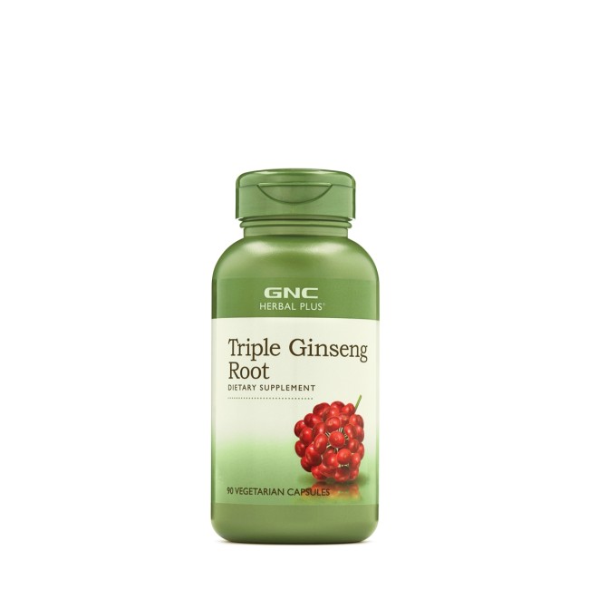 Gnc Herbal Plus Triple Ginseng Root, Radacina Din Trei Tipuri De Ginseng, 90 Cps