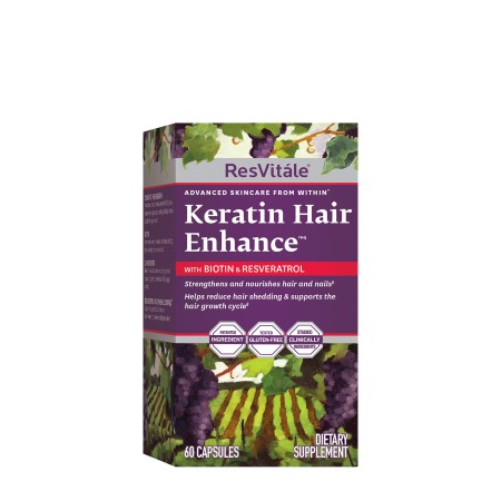 Resvitale Keratin Hair Enhance, Keratina Cu Biotina Si Resveratrol, 60 Cps