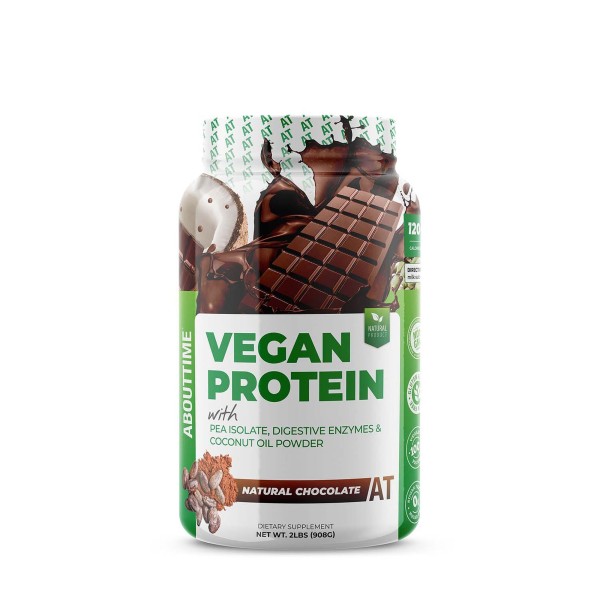 Abouttime Vegan Protein Proteina Vegana Cu Aroma Naturala De Ciocolata, 908 G