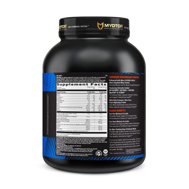 Gnc Amp Wheybolic Alpha Myotor, Proteina Din Zer Cu Aroma De Capsuni Si Frisca, 1271.6 G