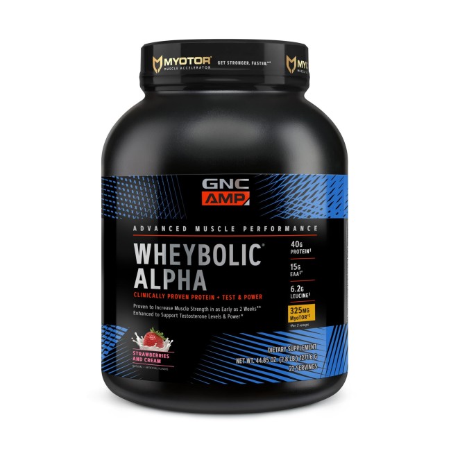 Gnc Amp Wheybolic Alpha Myotor, Proteina Din Zer Cu Aroma De Capsuni Si Frisca, 1271.6 G Gnc Amp Wheybolic Alpha Myotor, Proteina Din Zer Cu Aroma De Capsuni Si Frisca, 1271.6 G