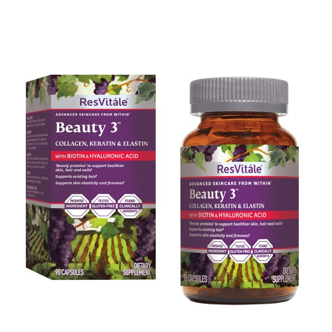 Resvitále Beauty 3, Formula Pentru Par, Piele Si Unghii Cu Colagen, Keratina Si Elastina, 90 Cps Resvitále Beauty 3, Formula Pentru Par, Piele Si Unghii Cu Colagen, Keratina Si Elastina, 90 Cps