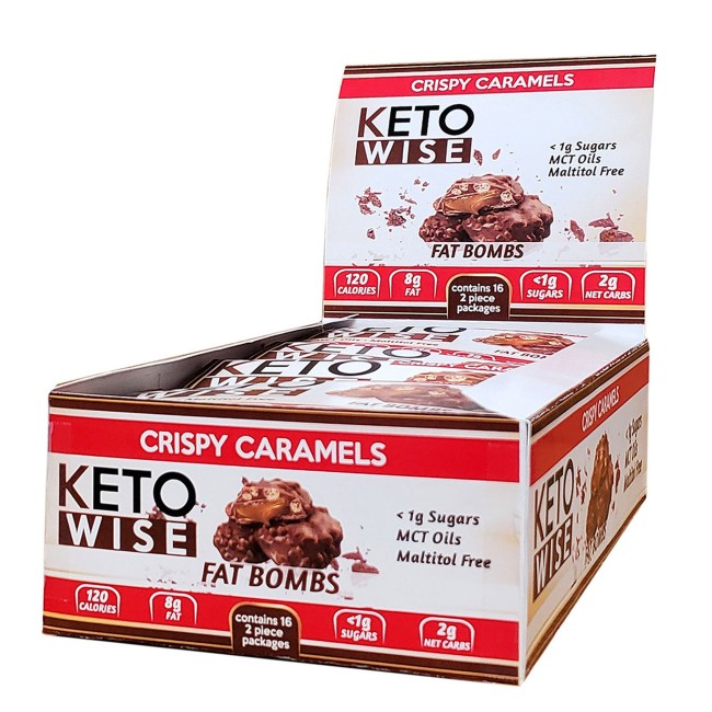 Keto Wise Fat Bombs, Bomboane Invelite In Ciocolata Cu Aroma De Caramel, 32 G Keto Wise Fat Bombs, Bomboane Invelite In Ciocolata Cu Aroma De Caramel, 32 G