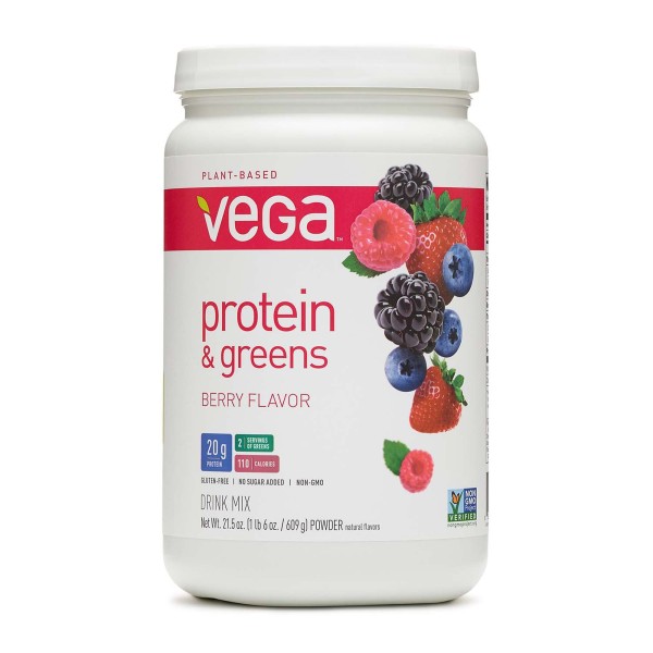 Vega Protein And Greens Proteina Si Verdeturi Cu Aroma De Fructe De Padure, 609 G